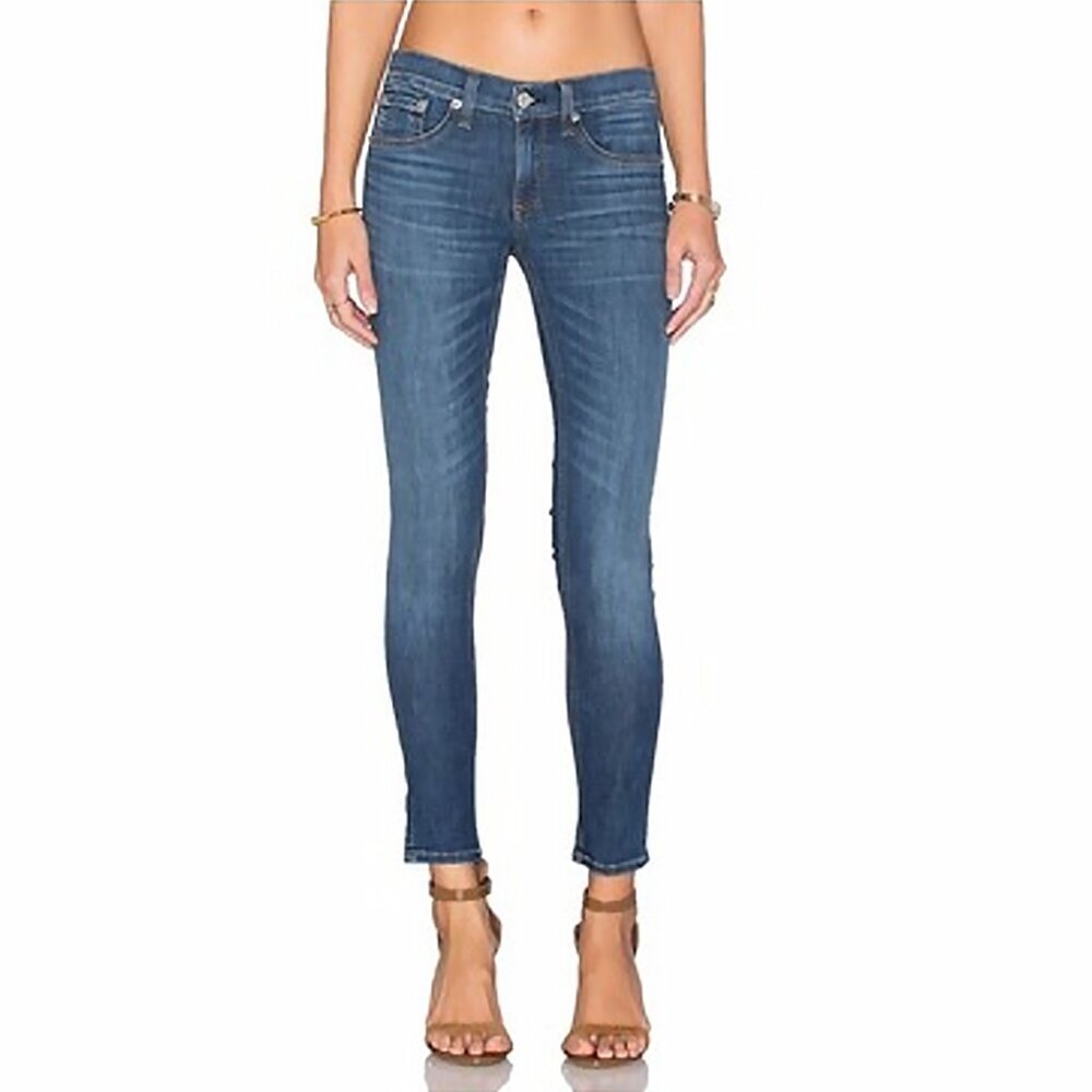 Rag & Bone Dre Low Waist Capri Raw Hem Jeans Blue Women 26